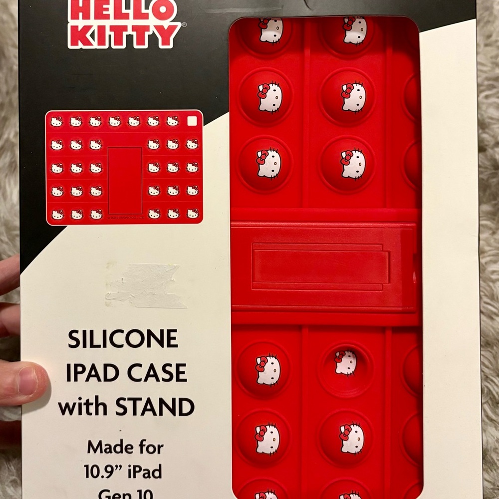 Hello Kitty Silicone iPad Case with Stand for 10.9” iPad Gen 10, Red, BNIB